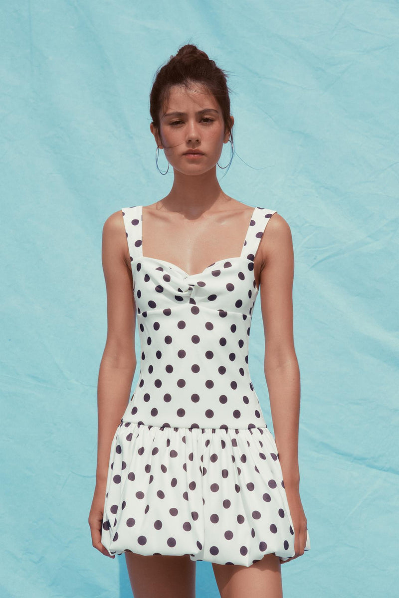 LANA | VESTIDO MINI DE LUNARES CON VOLUMEN
