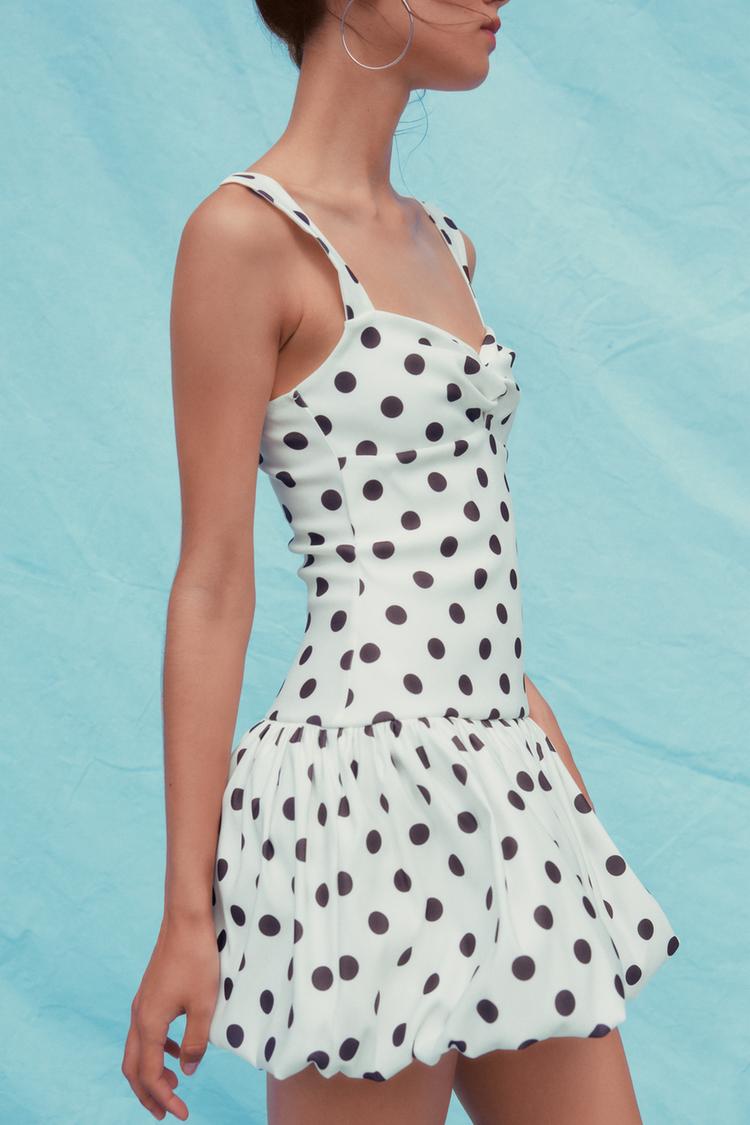 LANA | VESTIDO MINI DE LUNARES CON VOLUMEN