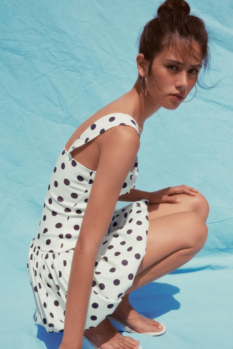 LANA | VESTIDO MINI DE LUNARES CON VOLUMEN