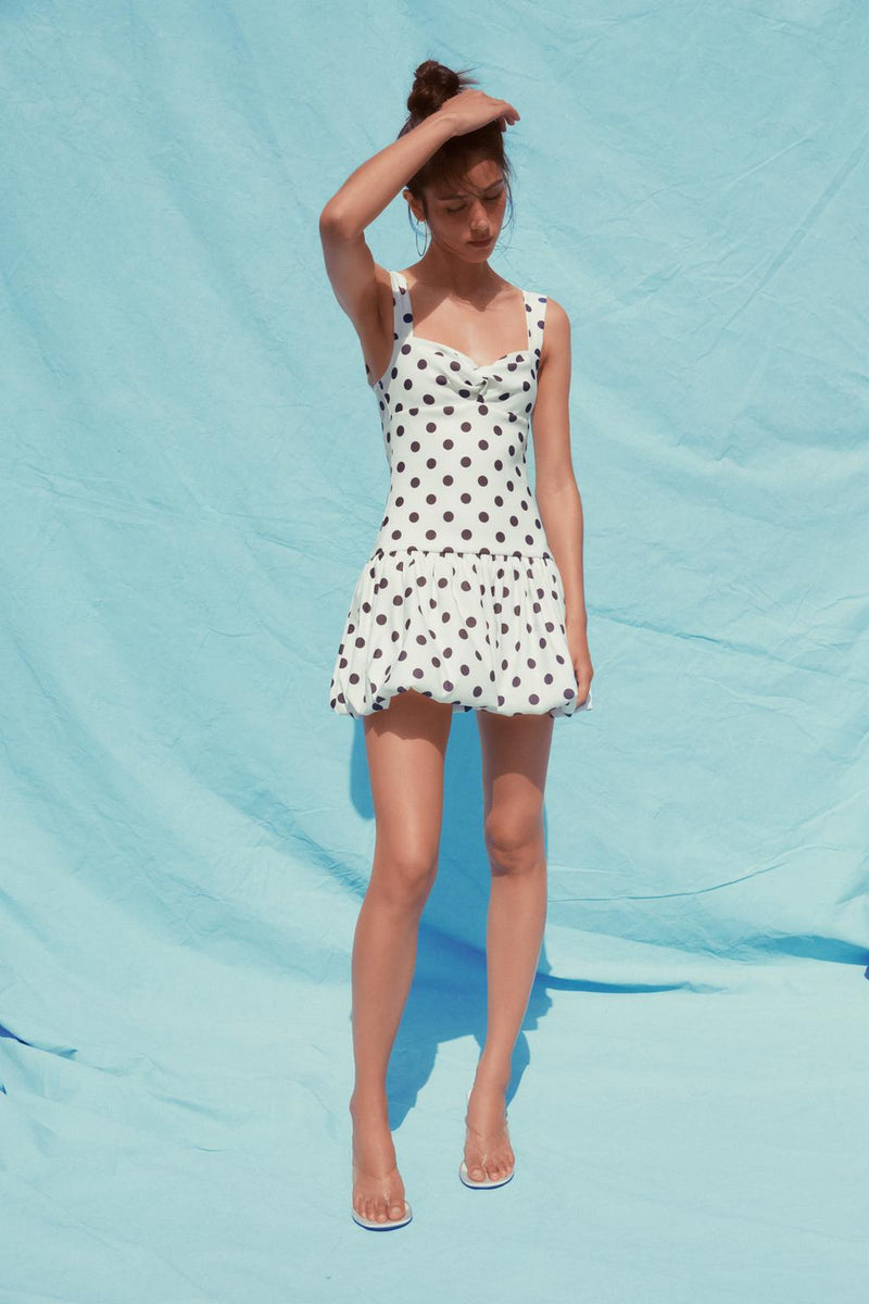 LANA | VESTIDO MINI DE LUNARES CON VOLUMEN