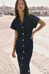 CLAIRE | VESTIDO CAMISERO DE DENIM CON BOTONES