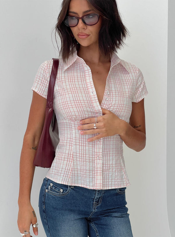 CHLOÉ | Top de Cuadros Rosados