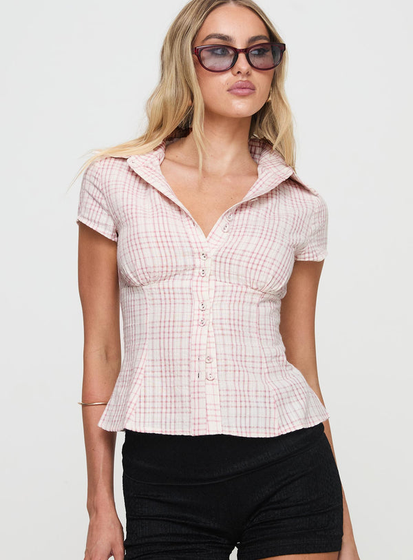 CHLOÉ | Top de Cuadros Rosados