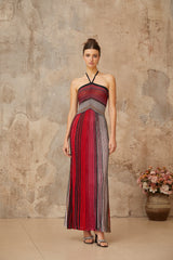 ARIZA | VESTIDO LARGO PLISADO MULTICOLOR
