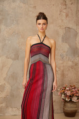 ARIZA | VESTIDO LARGO PLISADO MULTICOLOR