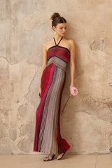 ARIZA | VESTIDO LARGO PLISADO MULTICOLOR
