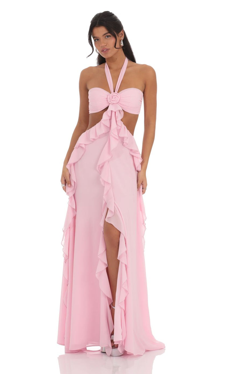 LUNA | VESTIDO LARGO CON VOLANTES