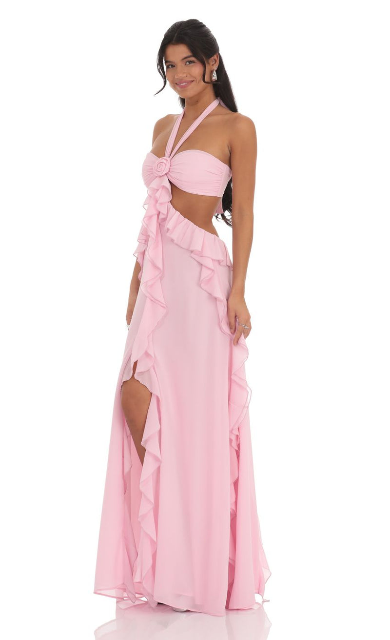 LUNA | VESTIDO LARGO CON VOLANTES