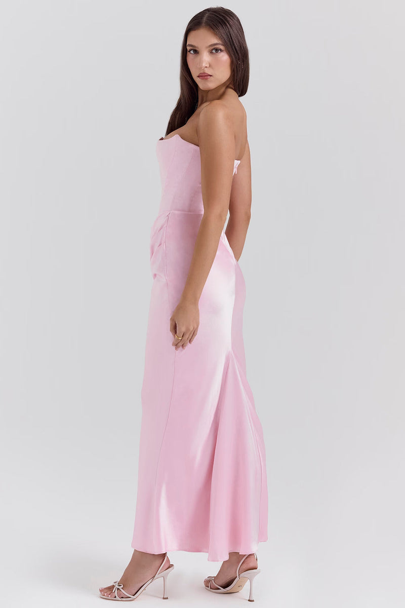 SIENNA | VESTIDO LARGO CON DETALLE DRAPEADO