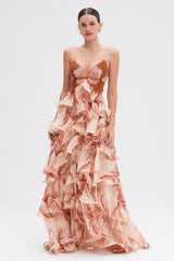 LUMA | VESTIDO LARGO CON VOLANTES