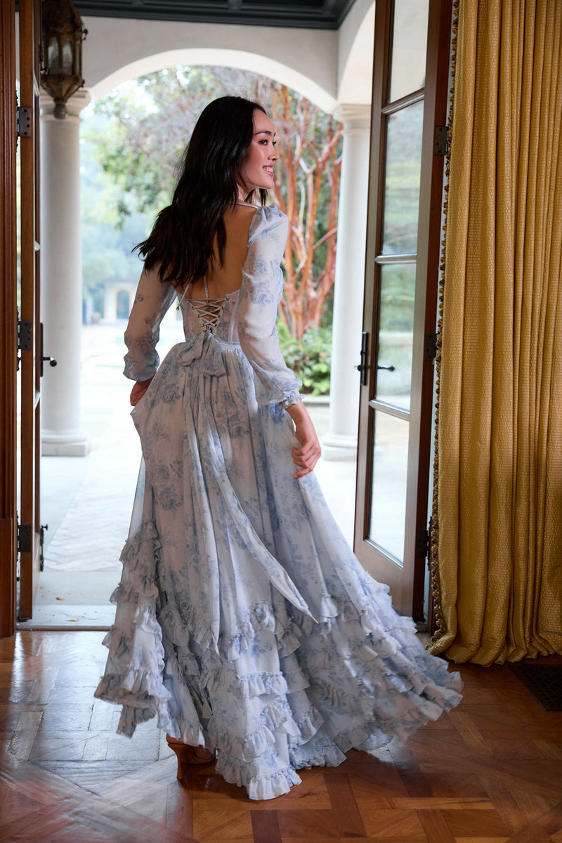 ÉLIORA | VESTIDO LARGO CON MANGAS LARGAS