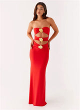 ANA | VESTIDO MAXI CON DETALLES FLORALES