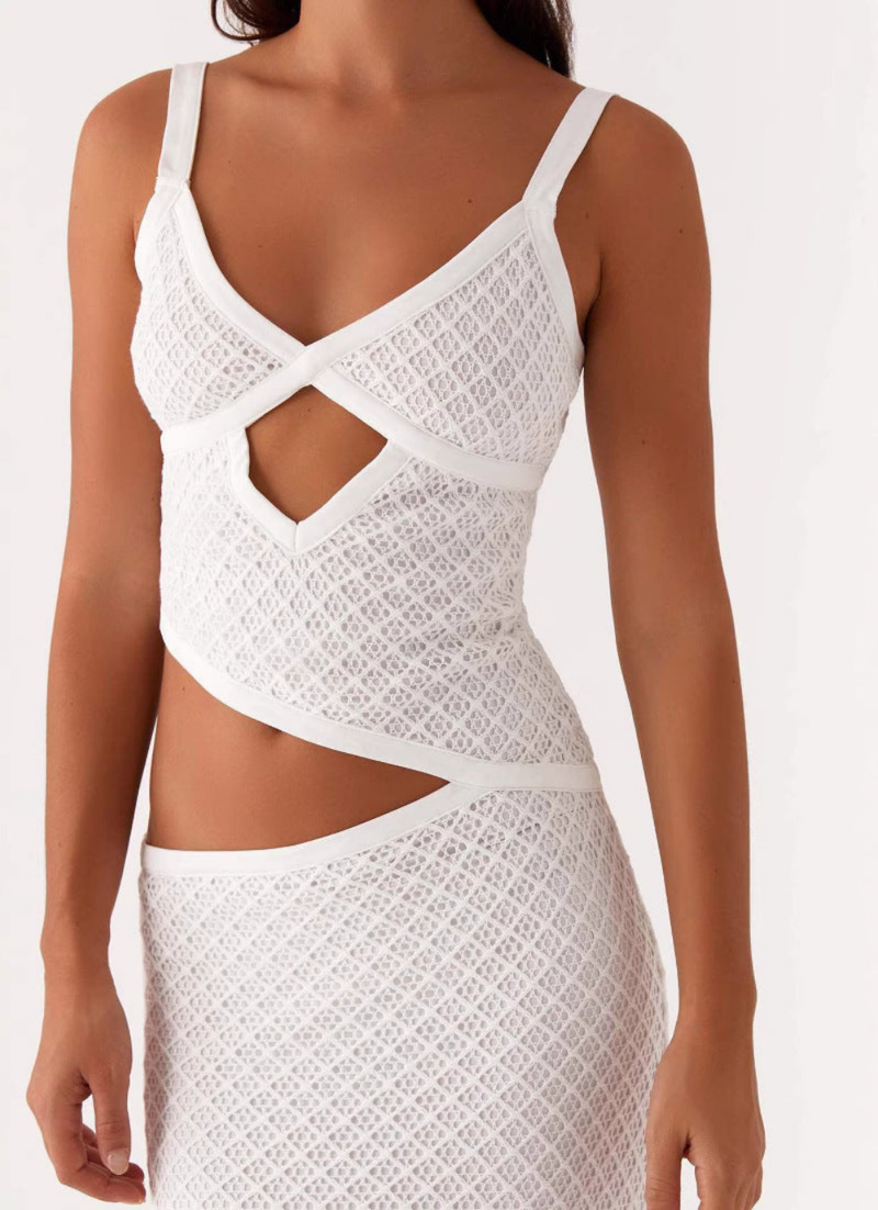 SOLÈNE | Vestido largo de punto con tejido calado