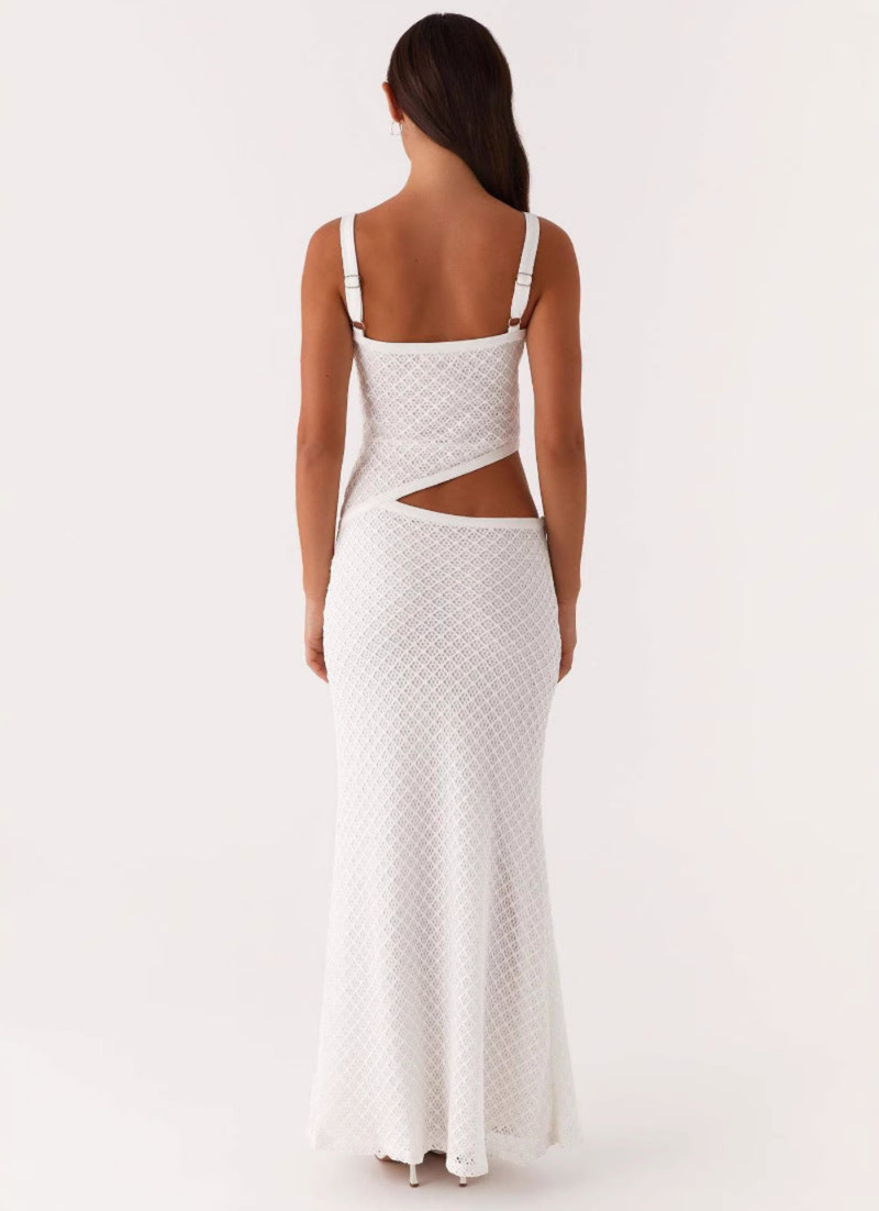 SOLÈNE | Vestido largo de punto con tejido calado
