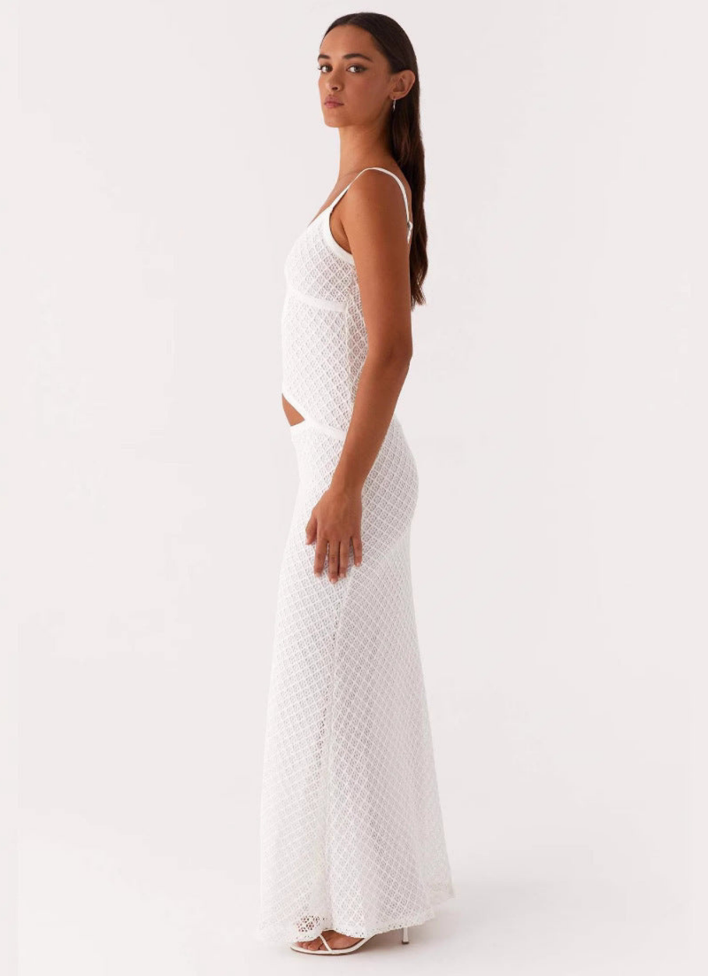 SOLÈNE | Vestido largo de punto con tejido calado