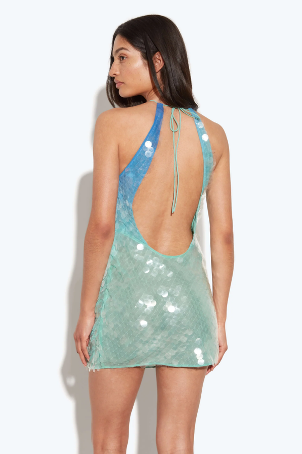 NÉVINE | VESTIDO MINI BICOLOR CON LENTEJUELAS