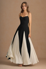 LEONOR | VESTIDO LARGO BICOLOR DE TIRANTES