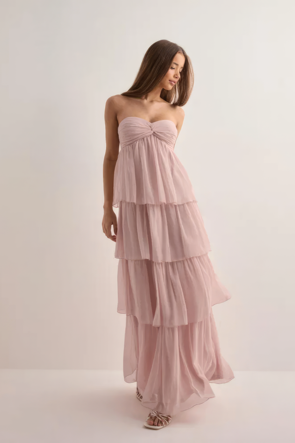 CÉLIA | VESTIDO LARGO CON VOLANTES