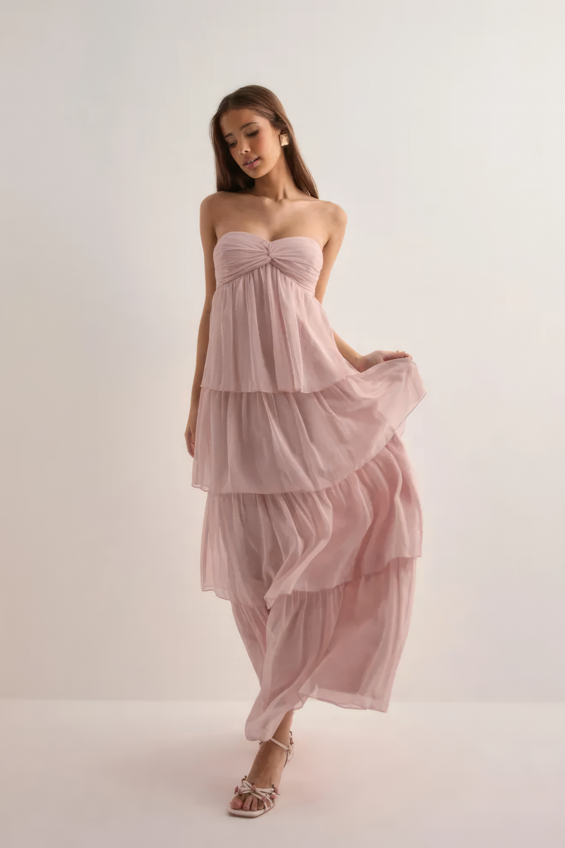 CÉLIA | VESTIDO LARGO CON VOLANTES