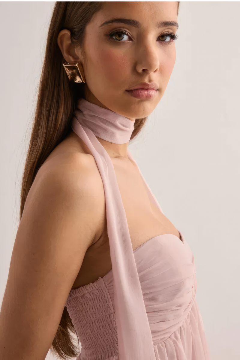 CÉLIA | VESTIDO LARGO CON VOLANTES