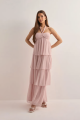 CÉLIA | VESTIDO LARGO CON VOLANTES