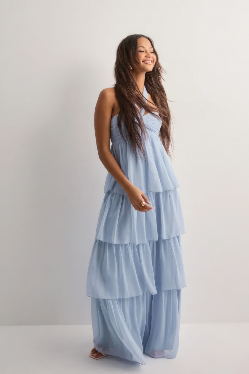 CÉLIA | VESTIDO LARGO CON VOLANTES