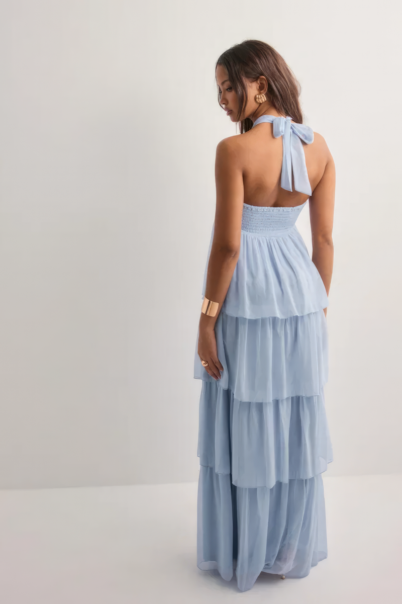 CÉLIA | VESTIDO LARGO CON VOLANTES
