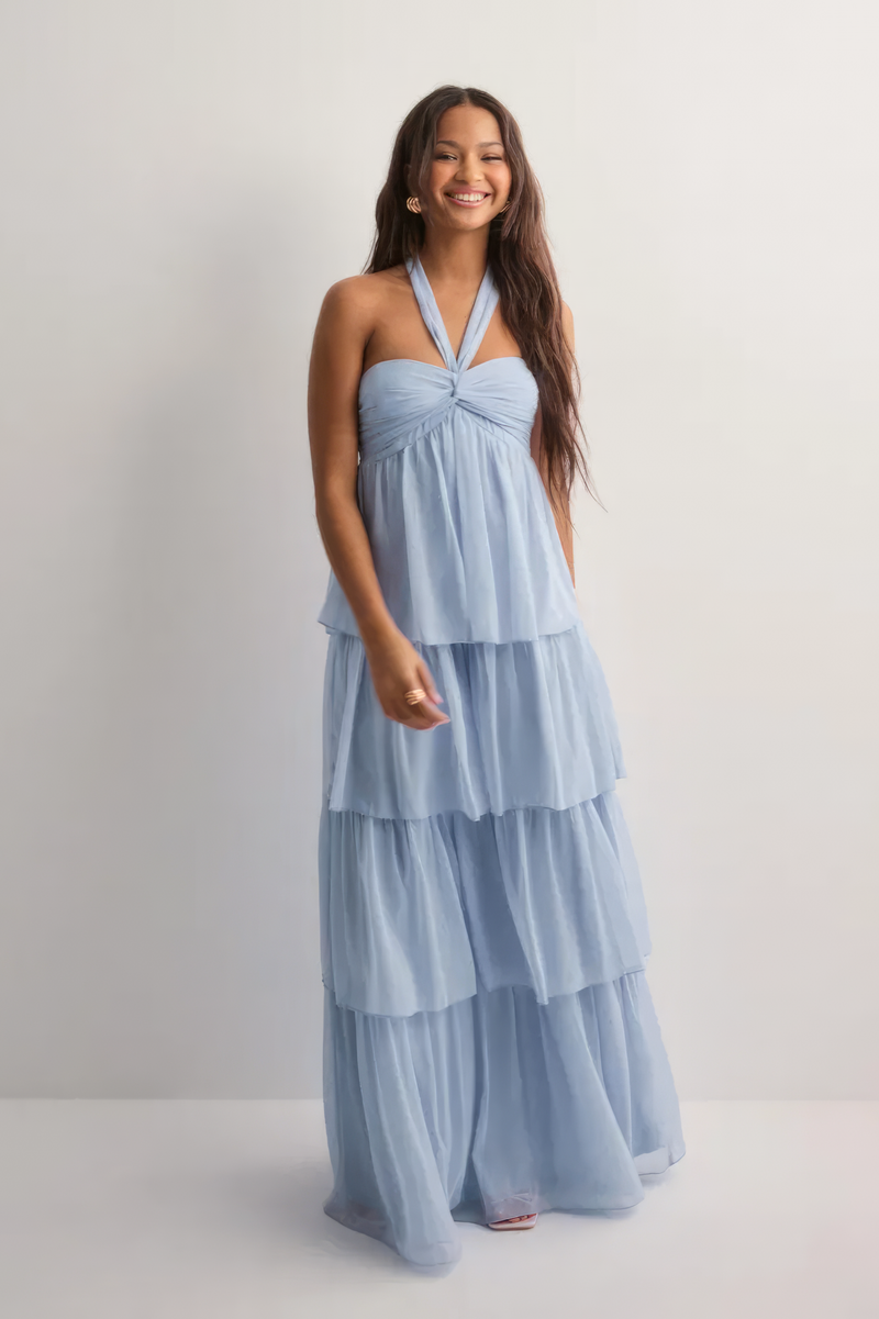 CÉLIA | VESTIDO LARGO CON VOLANTES