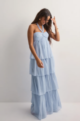CÉLIA | VESTIDO LARGO CON VOLANTES
