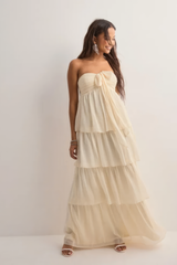 CÉLIA | VESTIDO LARGO CON VOLANTES