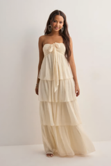 CÉLIA | VESTIDO LARGO CON VOLANTES