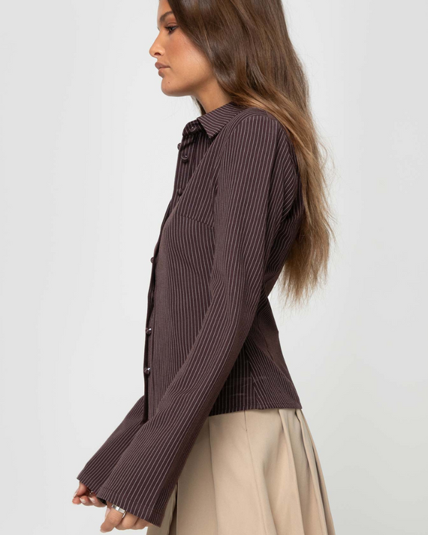 ROBYN | BLUSA CLÁSICA DE RAYAS FINAS