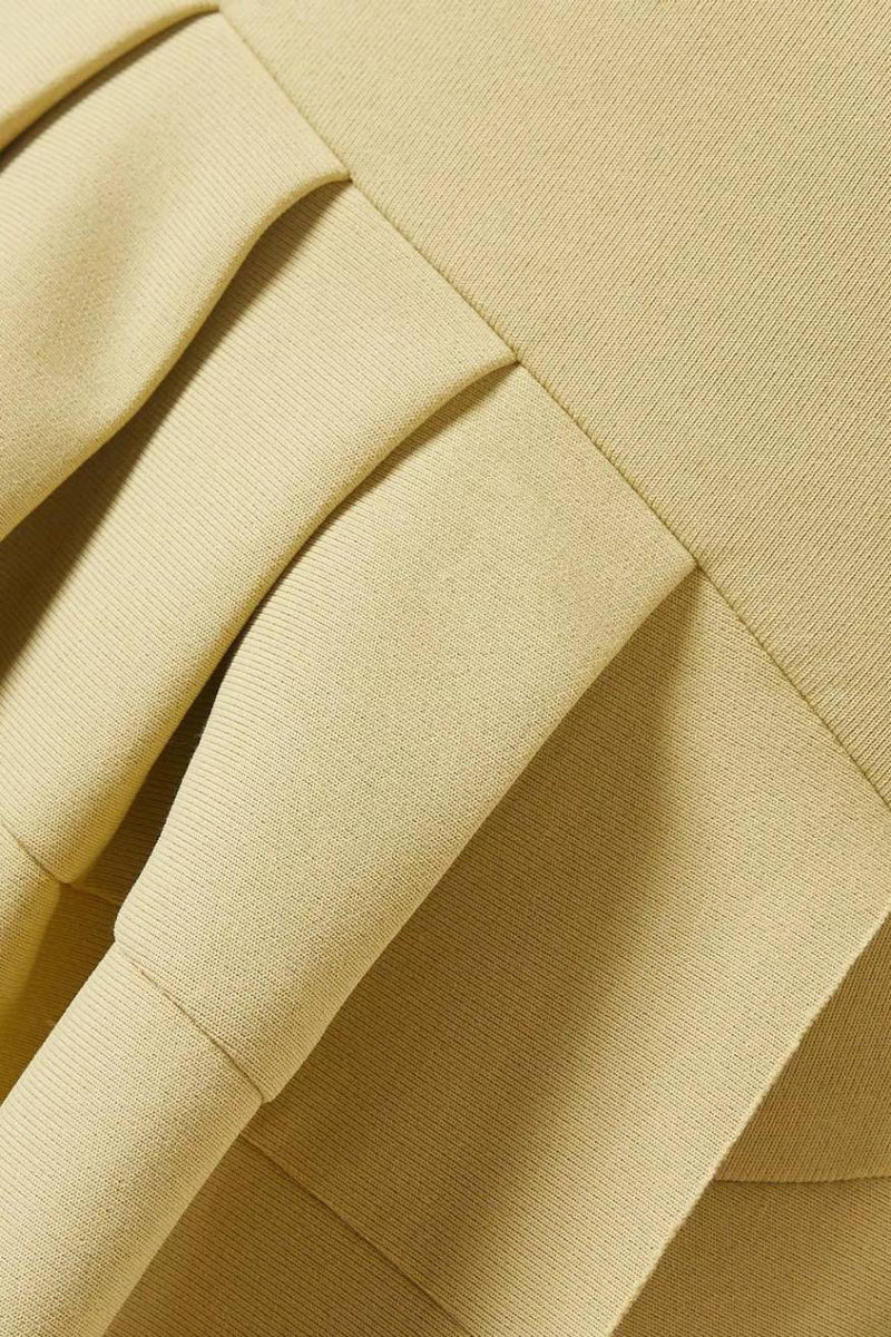 CELINA | VESTIDO ASIMÉTRICO EN TONO OLIVA