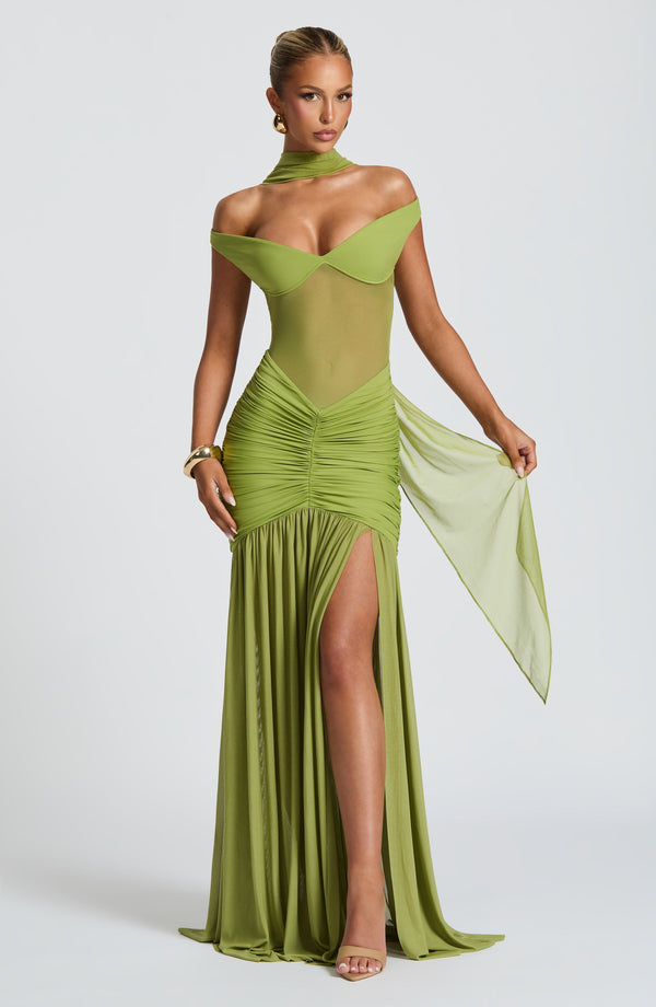 ALAÏA | VESTIDO LARGO CON TRANSPARENCIAS