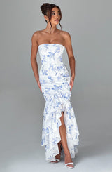 ANGELINA | VESTIDO LARGO CON VOLANTES