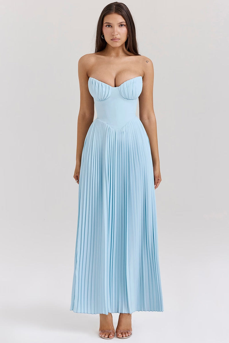 CLARISSE | VESTIDO LARGO PLISADO
