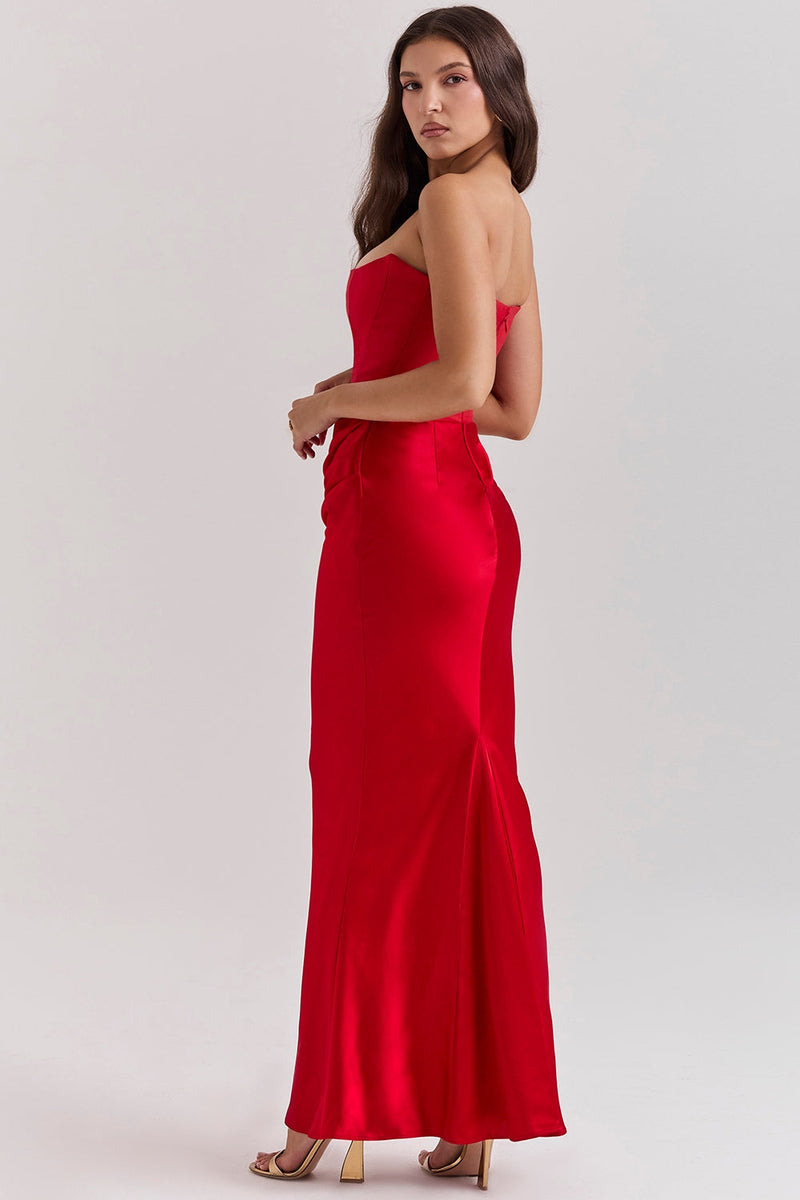 SIENNA | VESTIDO LARGO CON DETALLE DRAPEADO