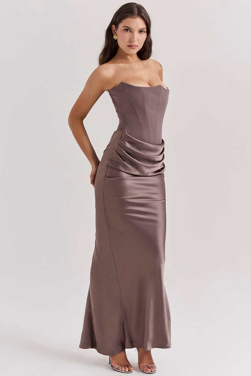 SIENNA | VESTIDO LARGO CON DETALLE DRAPEADO