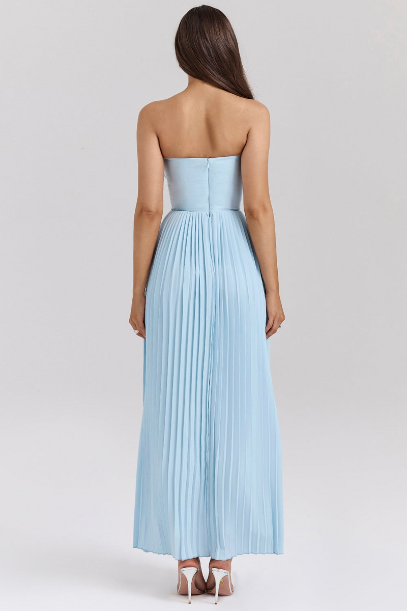 CLARISSE | VESTIDO LARGO PLISADO