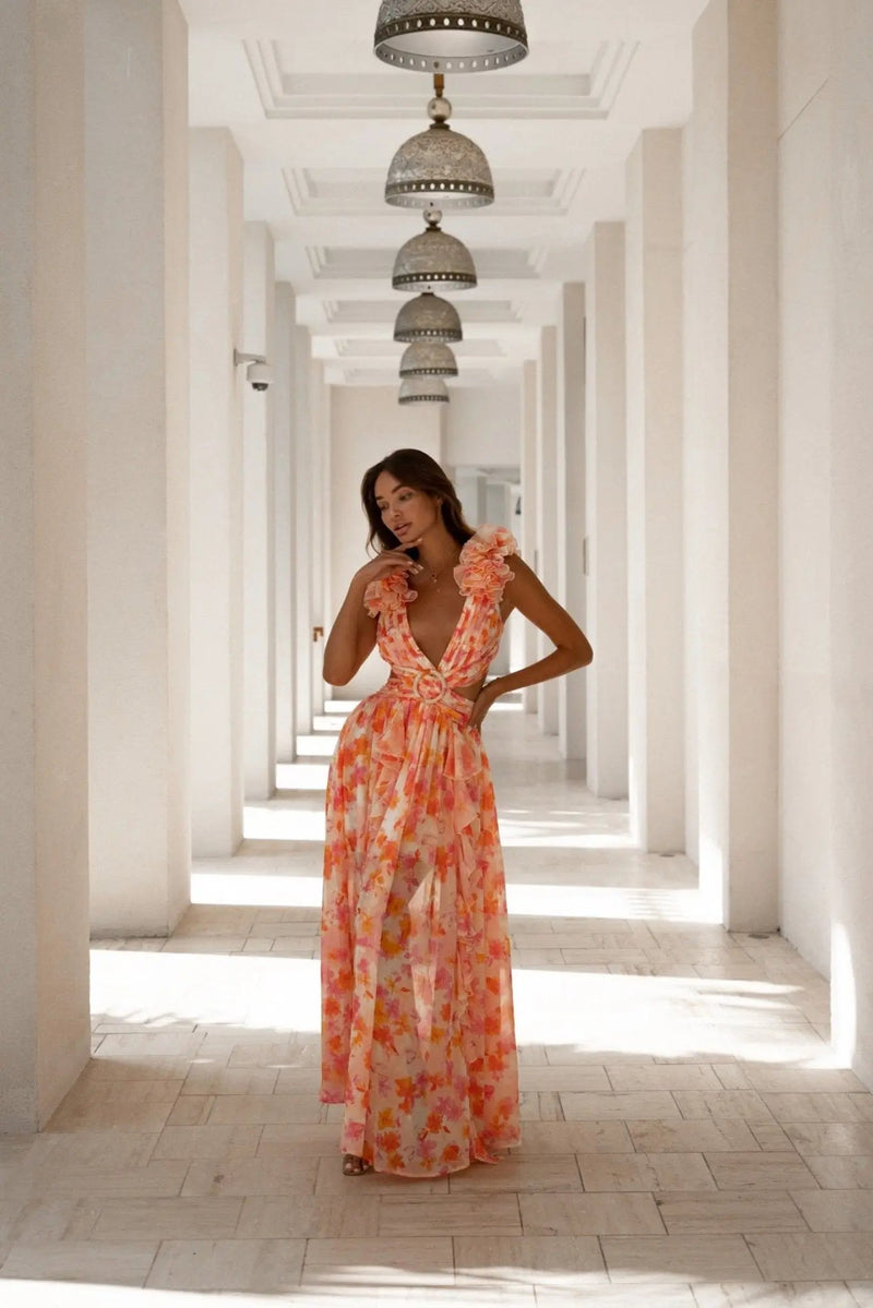 ISLA | VESTIDO LARGO ESTAMPADO